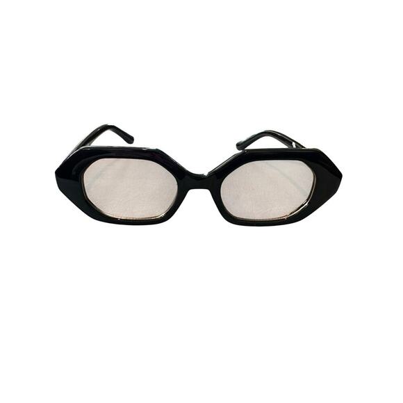 TOPFOXX Women's Black Came to Win Oversized Hexagonal Geometric Sunglasses - Picture 3 of 9
